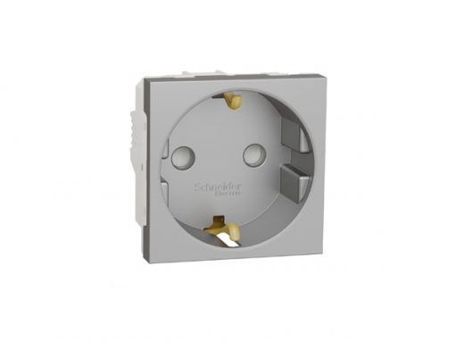 TAPA PARA BASE SCHUKO CON USB A+C. ALUMINIO