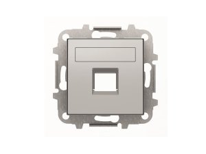 Tapa 1 conector con persiana plata SKY NIESSEN 8518.1 PL