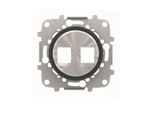 Tapa 2 conec. tel/infor. cristal negro SKY NIESSEN 8618.2 CN