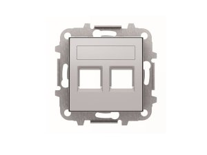 Tapa 2 conector con persiana plata SKY NIESSEN 8518.2 PL