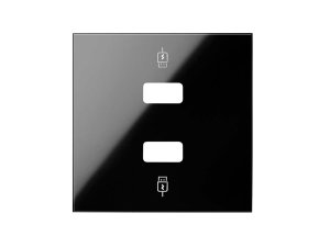 Tapa cargador USB doble negro SIMON 10001096-138