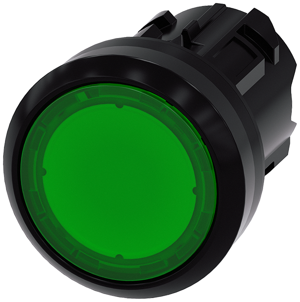 pulsador luminoso, 22 mm, redondo, plástico, verde (3SU1001-0AB40-0AA0)
