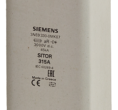 Cartucho de fusibles SITOR, con contactos de cuchi (3NE9330-0MK07)