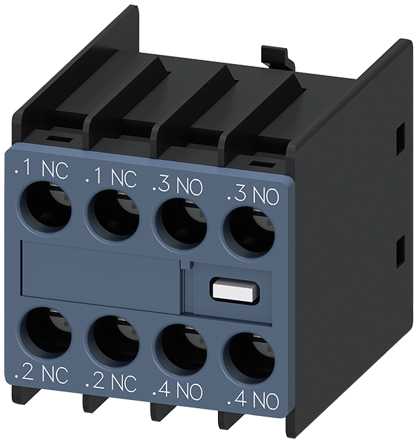 Bloque de contactos auxiliares frontal, 2 NA + 2 N (3RH2911-1HA22)