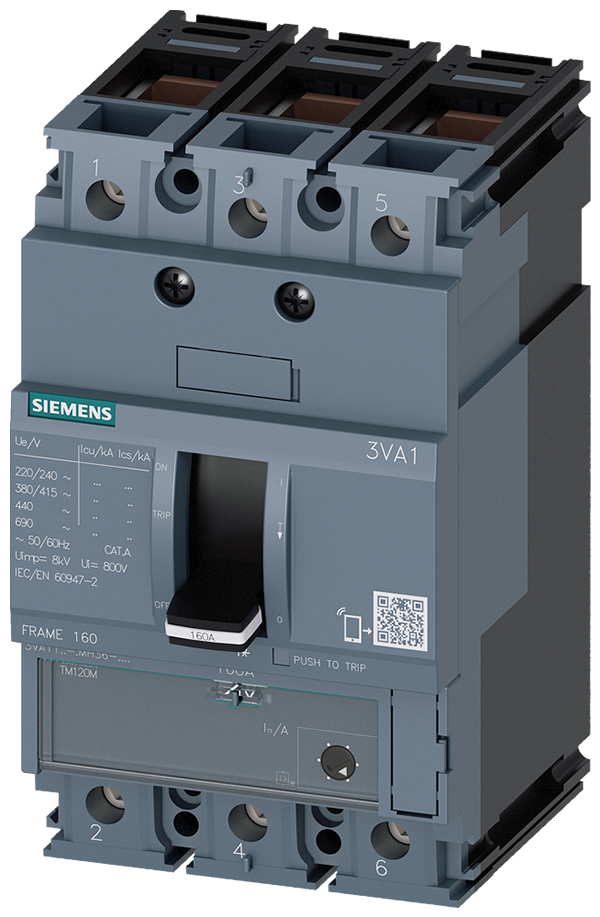 Interruptor automático 3VA1 IEC Frame 160 Clase de (3VA1120-5MH36-0AA0)