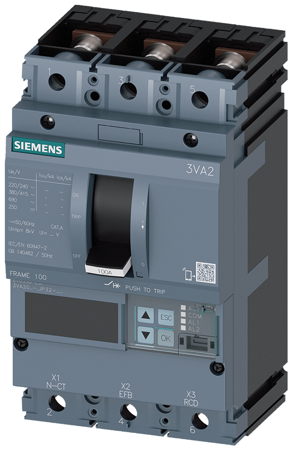 Interruptor automático 3VA2 IEC Frame 100 Clase de (3VA2025-6JP32-0AA0)