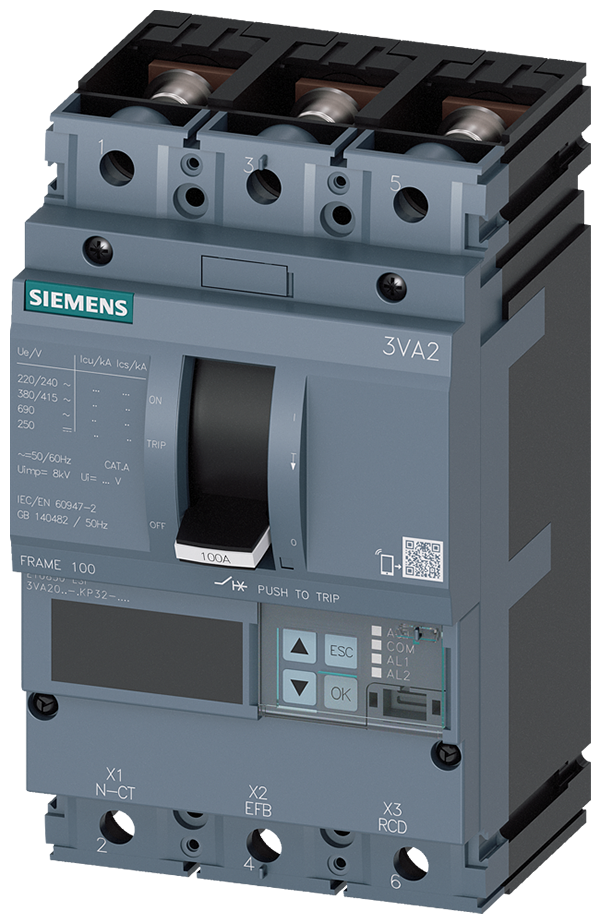 Interruptor automático 3VA2 IEC Frame 100 Clase de (3VA2040-7KP32-0AA0)