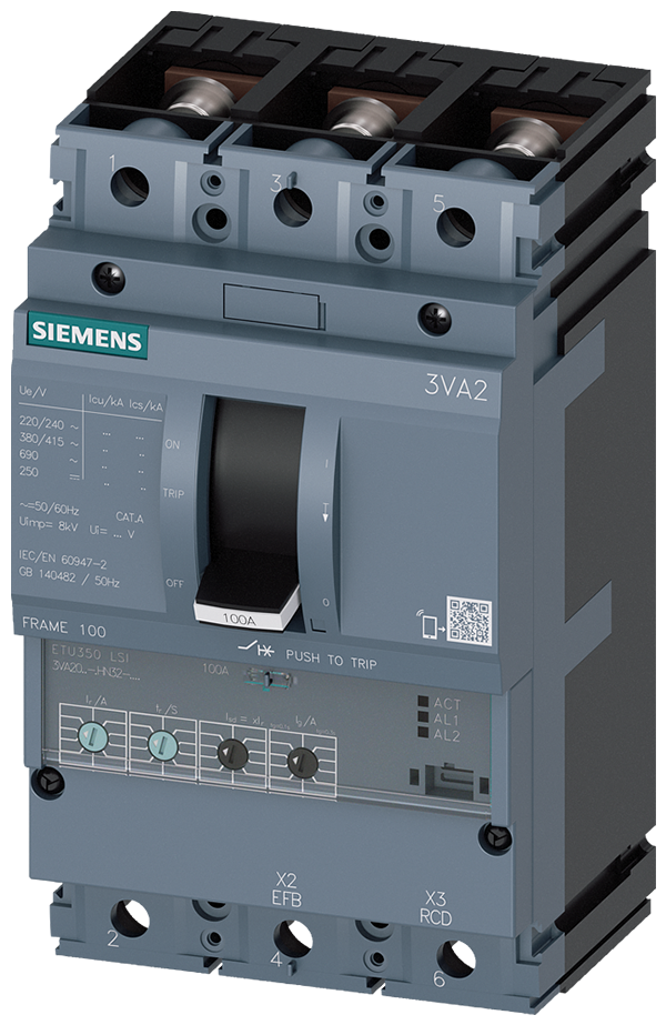 Interruptor automático 3VA2 IEC Frame 100 Clase de (3VA2063-6HN32-0AA0)