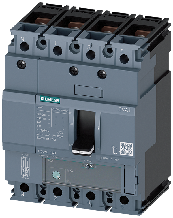 Interruptor automático 3VA1 IEC Frame 160 Clase de (3VA1196-4GE42-0AA0)