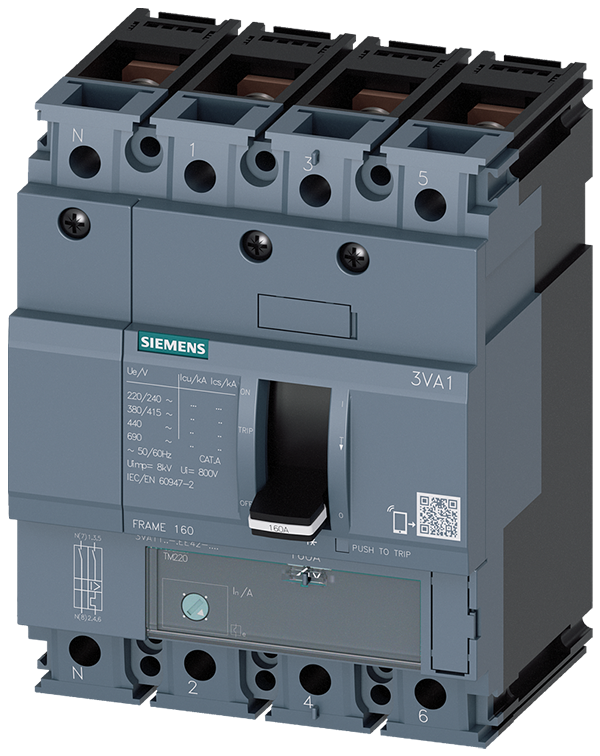 Interruptor automático 3VA1 IEC Frame 160 Clase de (3VA1196-3EE42-0AA0)