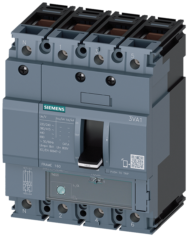 Interruptor automático 3VA1 IEC Frame 160 Clase de (3VA1196-6GE46-0AA0)