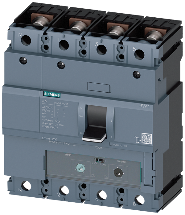 Interruptor automático 3VA1 IEC bastidor 250 Clase (3VA1220-5EF42-0AA0)