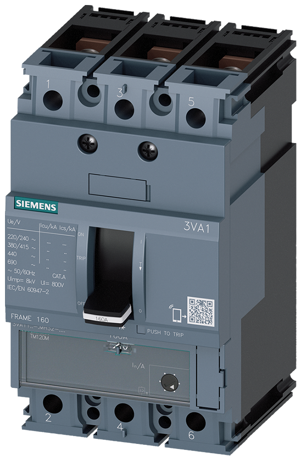 Interruptor automático 3VA1 IEC Frame 160 Clase de (3VA1180-6MH32-0AA0)