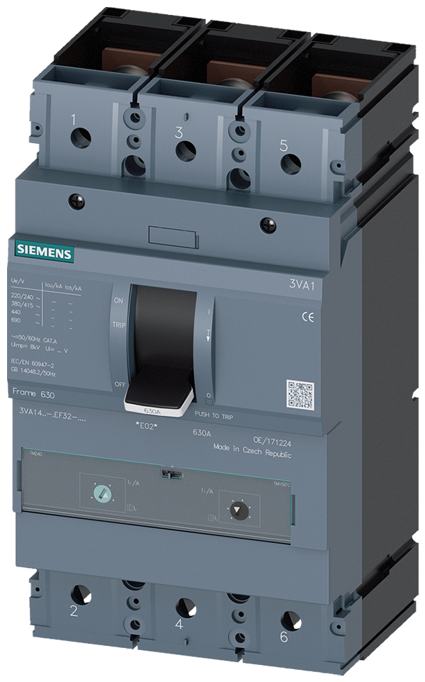 Interruptor automático 3VA1 IEC tamaño 630 Clase d (3VA1450-4EF32-0AA0)