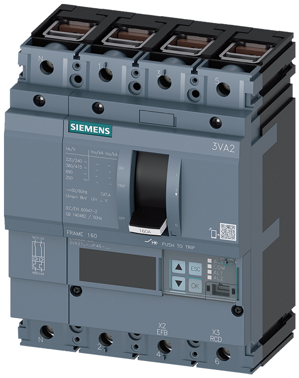 Interruptor automático 3VA2 IEC Frame 160 Clase de (3VA2163-7JP46-0AA0)