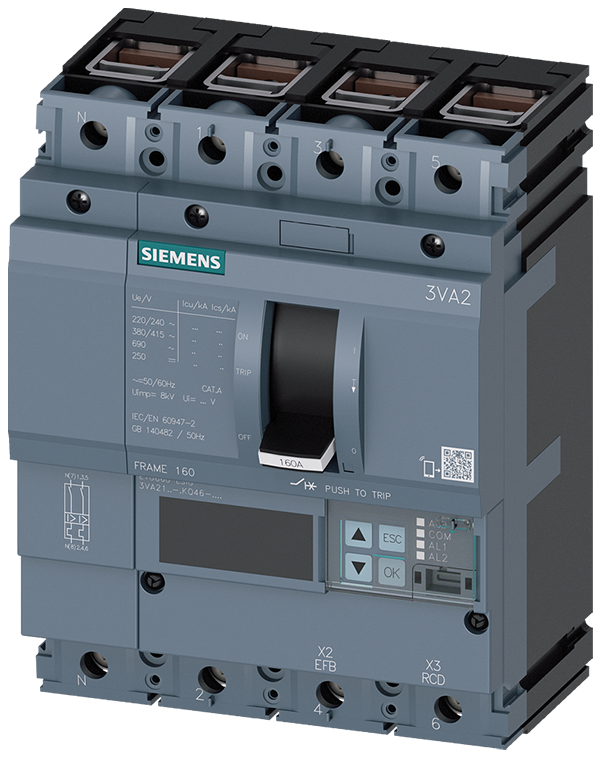 Interruptor automático 3VA2 IEC BASTIDOR 160 Clase (3VA2116-5KQ46-0AA0)