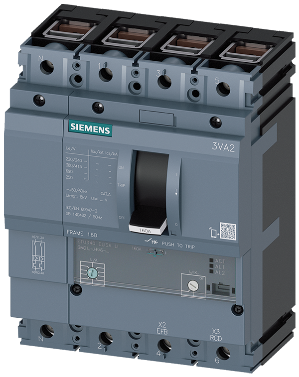 Interruptor automático 3VA2 IEC BASTIDOR 160 Clase (3VA2125-8HK46-0AA0)