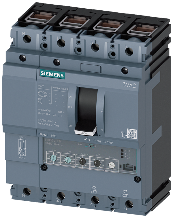 Interruptor automático 3VA2 IEC BASTIDOR 160 Clase (3VA2125-8HN46-0AA0)