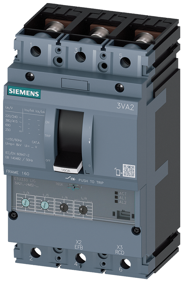 Interruptor automático 3VA2 IEC Frame 160 Clase de (3VA2140-6HM32-0AA0)