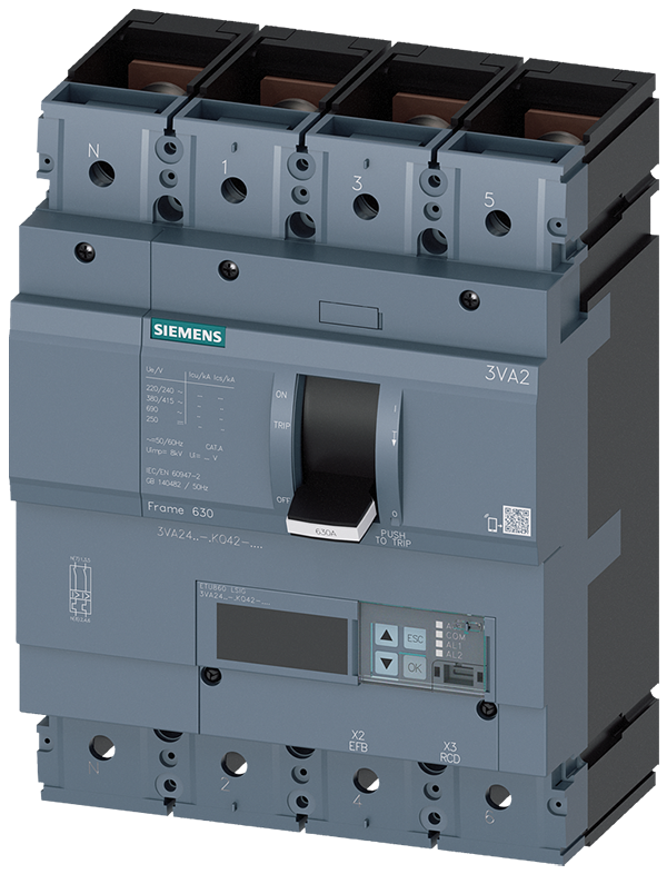 Interruptor automático 3VA2 IEC Frame 630 Clase de (3VA2440-6KQ42-0AA0)