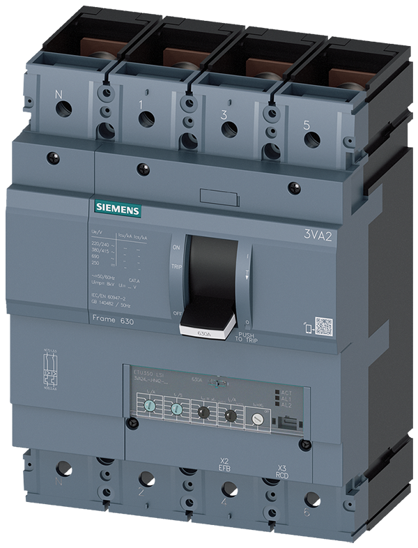 Interruptor automático 3VA2 IEC Frame 630 Clase de (3VA2463-5HN42-0AA0)