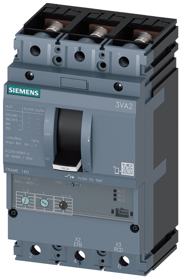 Interruptor automático 3VA2 IEC Frame 160 Clase de (3VA2140-7MN32-0AA0)