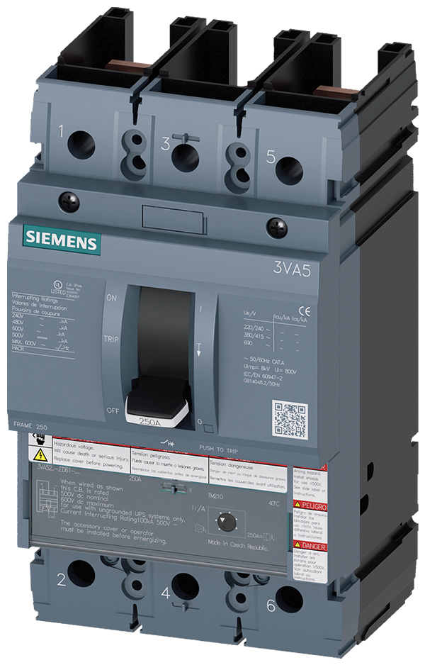 Interruptor automático 3VA5 UL Frame 250 Clase de (3VA5211-6ED61-0AA0)