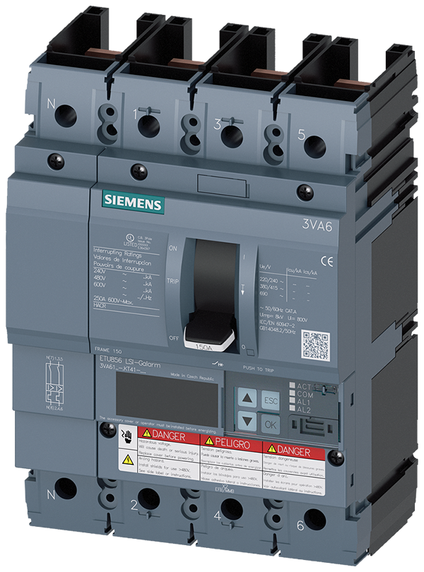 Interruptor automático 3VA6 UL tamaño 150 Clase de (3VA6110-7KT41-0AA0)