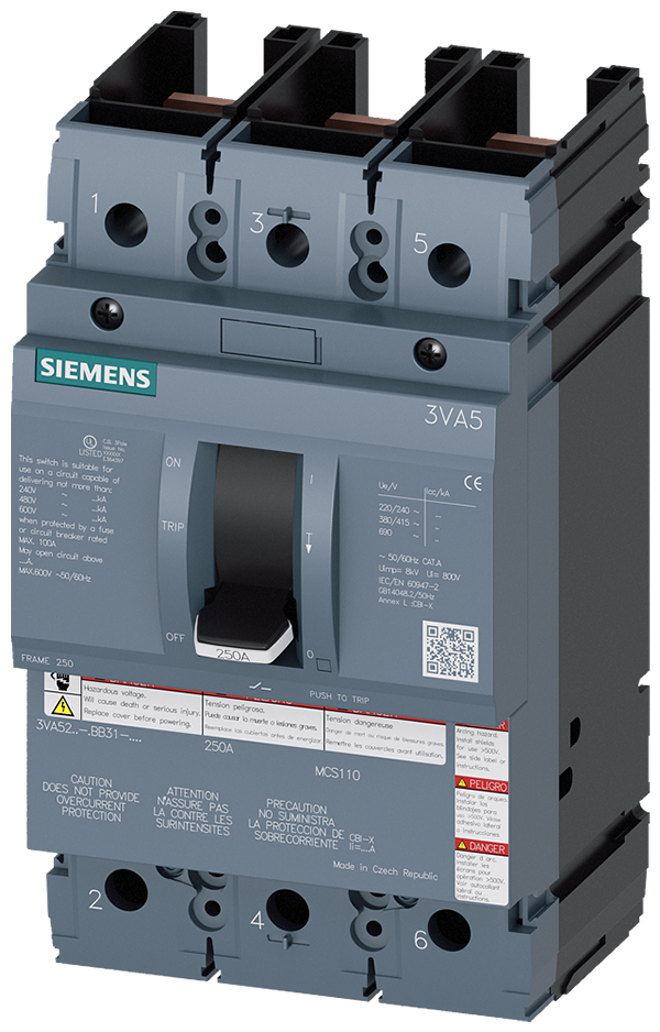 Interruptor caja moldeada 3VA5 UL Frame 250 poder (3VA5215-0BB31-0AA0)