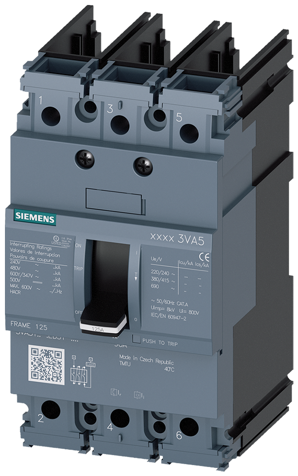 Interruptor automático 3VA5 UL Frame 125 Clase de (3VA5120-5ED31-0AA0)