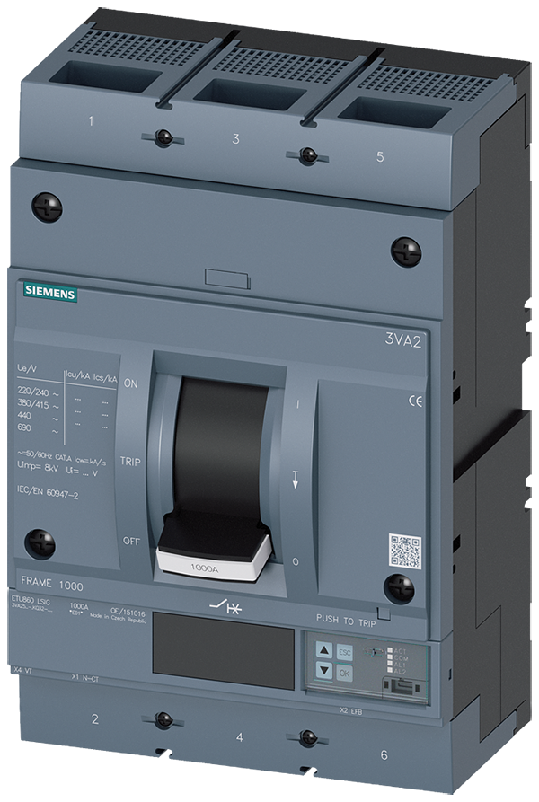Interruptor automático 3VA2 IEC tamaño 1000 Clase (3VA2580-7KQ32-0AA0)