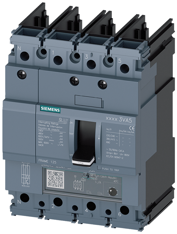 Interruptor automático 3VA5 UL tamaño 125 Clase de (3VA5110-5GF41-0AA0)