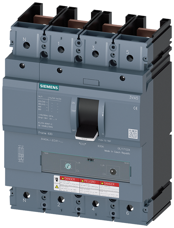 Interruptor automático 3VA5 UL tamaño 600 Clase de (3VA5450-5GC41-0AA0)