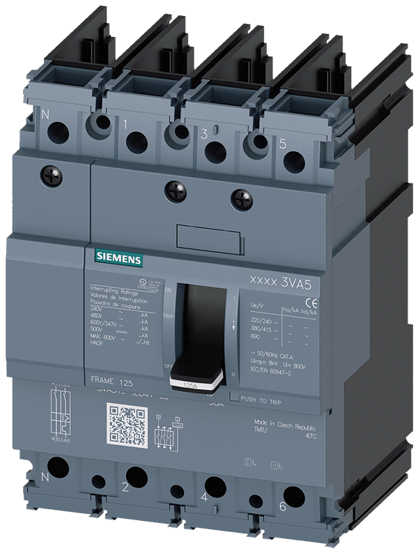 Interruptor automático 3VA5 UL tamaño 125 Clase de (3VA5111-5ED41-0AA0)