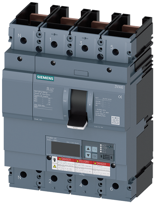 Interruptor automático 3VA6 UL Frame 400 Clase de (3VA6340-7KM41-0AA0)