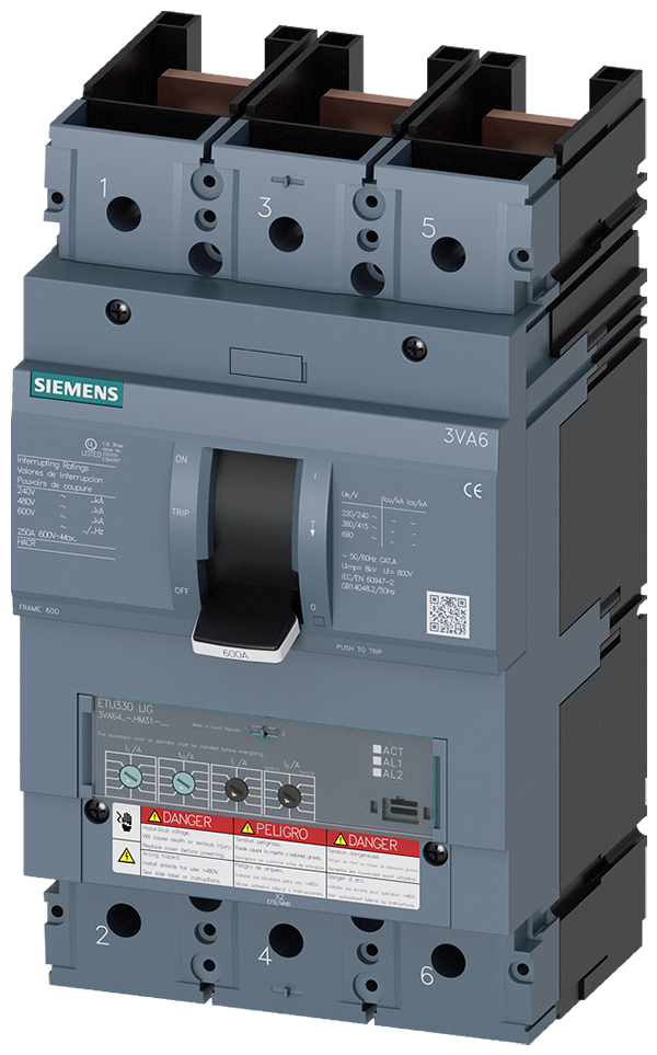 Interruptor automático 3VA6 UL Frame 600 Clase de (3VA6440-7HM31-0AA0)