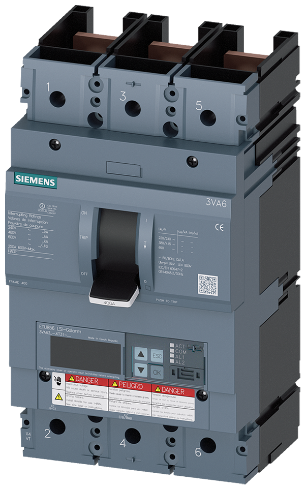 Interruptor automático 3VA6 UL bastidor 400 Clase (3VA6340-5KT31-0AA0)