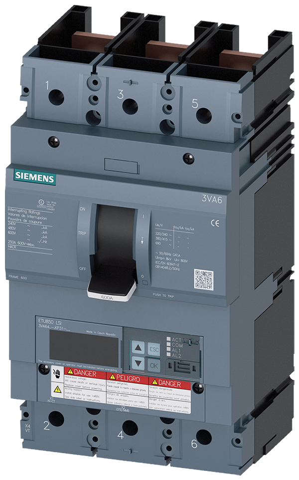 Interruptor automático 3VA6 UL Frame 600 Clase de (3VA6440-7KP31-0AA0)
