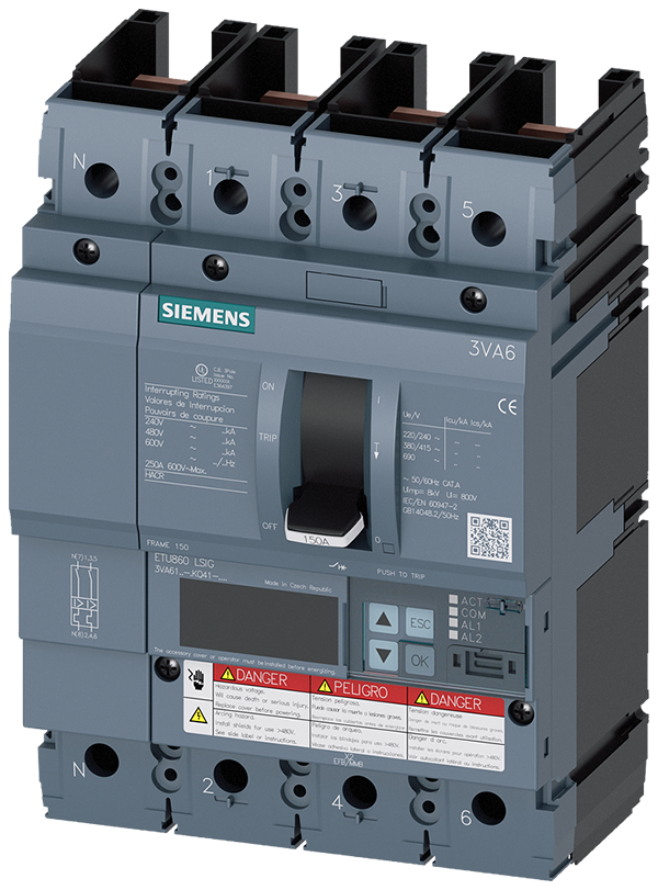Interruptor automático 3VA6 UL bastidor 150 Clase (3VA6140-8KQ41-0AA0)