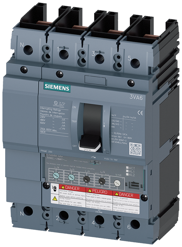 Interruptor automático 3VA6 UL bastidor 250 Clase (3VA6210-8HM41-0AA0)