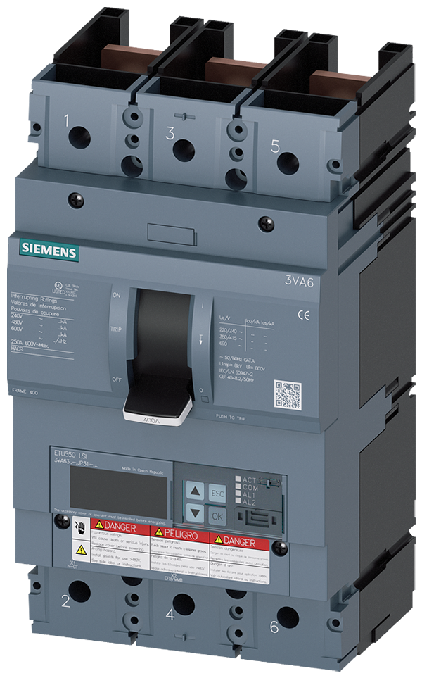 Interruptor automático 3VA6 UL bastidor 400 Clase (3VA6340-5JP31-0AA0)