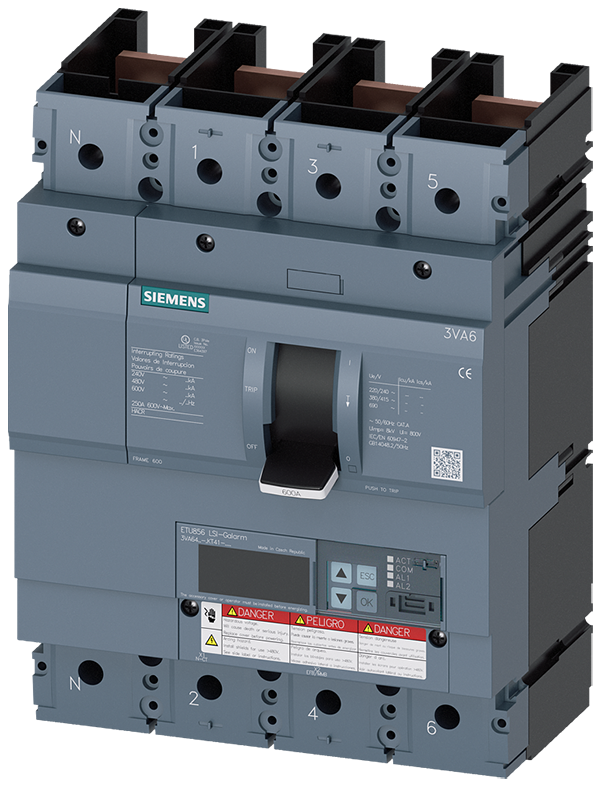 Interruptor automático 3VA6 UL Frame 600 Clase de (3VA6440-7KT41-0AA0)