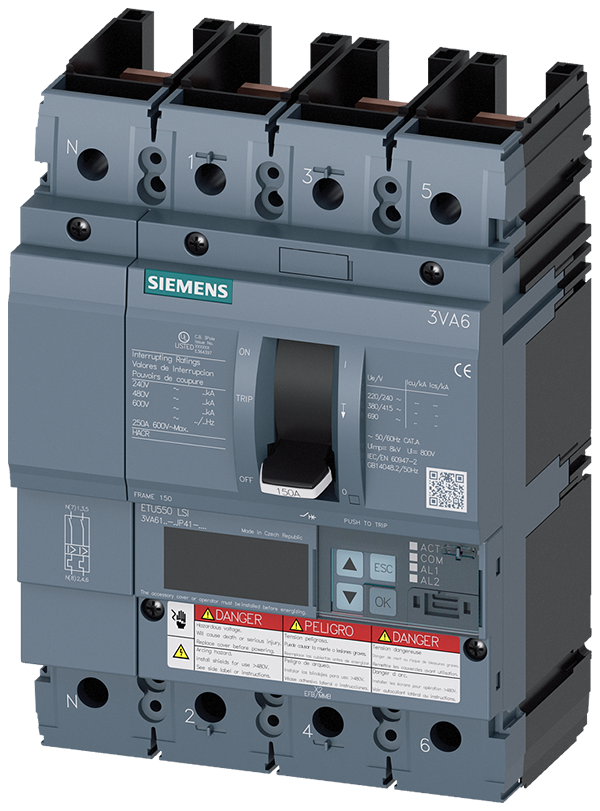 Interruptor automático 3VA6 UL bastidor 150 Clase (3VA6140-7JP41-0AA0)