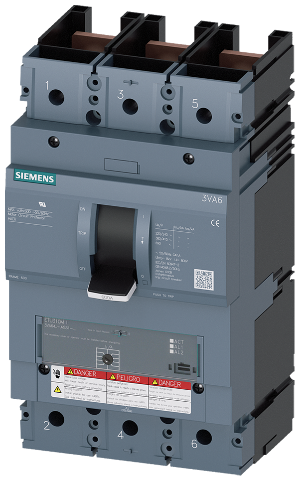 Interruptor automático 3VA6 UL Frame 400 3 polos, (3VA6440-1MS31-0AA0)