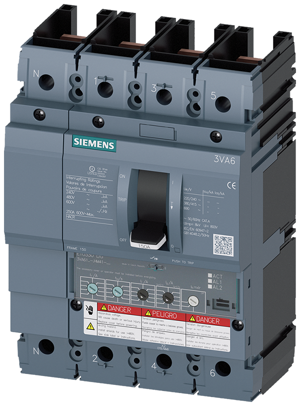 Interruptor automático 3VA6 UL tamaño 150 Clase de (3VA6140-7HM41-0AA0)