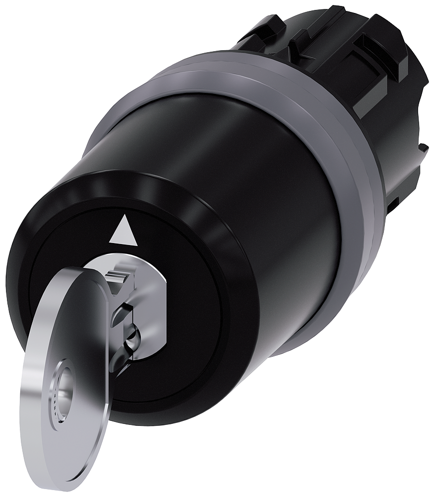 Interruptor de llave BKS, 22 mm, redondo, plástico (3SU1030-5PL41-0AA0)