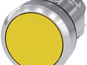 pulsador, 22 mm, redondo, metal, brillante, amaril (3SU1050-0AA30-0AA0)