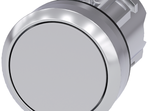 pulsador, 22 mm, redondo, metal, brillante, gris, (3SU1050-0AB80-0AA0)