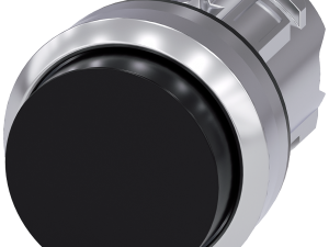 pulsador, 22 mm, redondo, metal, brillante, negro, (3SU1050-0BB10-0AA0)