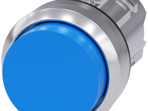pulsador, 22 mm, redondo, metal, brillante, azul, (3SU1050-0BB50-0AA0)